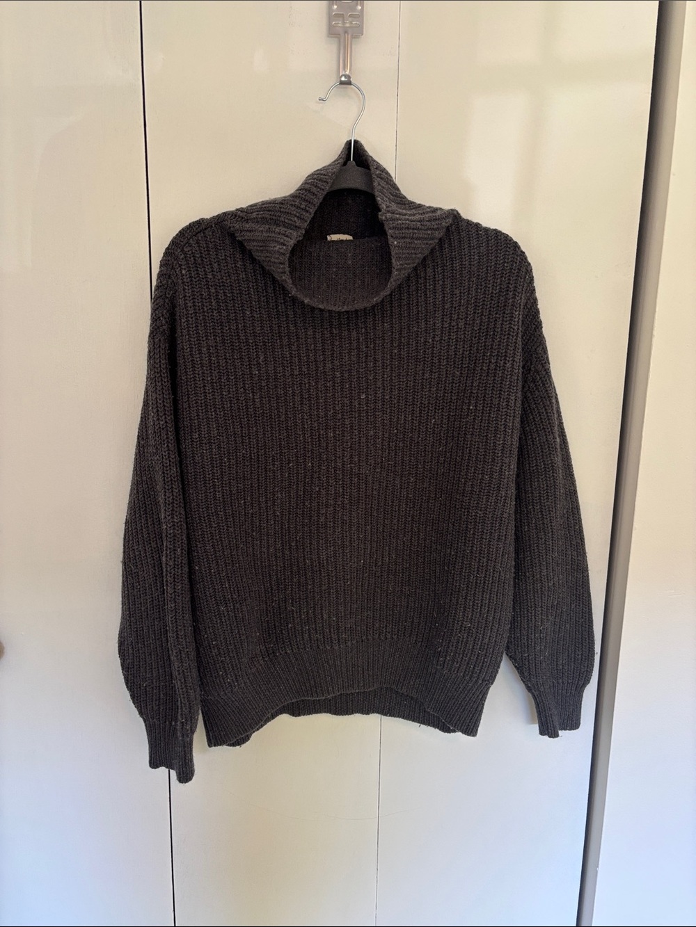 Wilfred Charcoal Oversized Funnel Neck Sweater